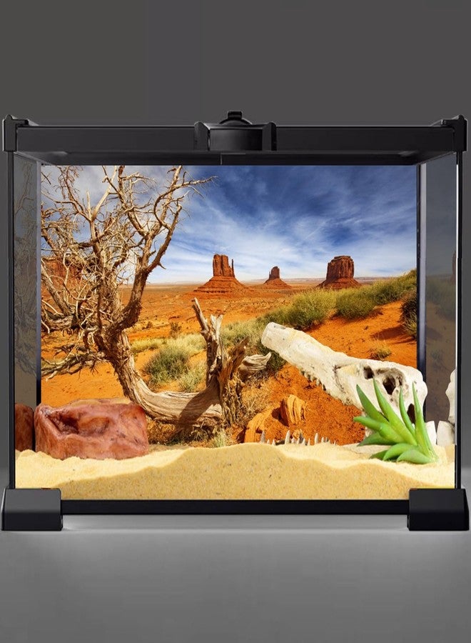AWERT 30x12 inches Reptile Habitat Background Orange Desert Terrarium Background Durable Polyester Background - Image 2